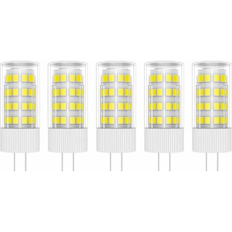 5 ampoules LED G4 5W à incandescence, 51 LED SMD 2835, blanc chaud 6000K, 400 lm, équivalent à une ampoule halogène 50W, 220 V CA [Classe énergétique A+] (1/4)