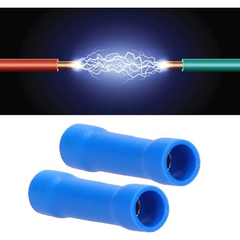 Langer, blauer, vollisolierter, kaltgepresster Zwischenverbinder, 1,5–2,5 mm² (1/5)