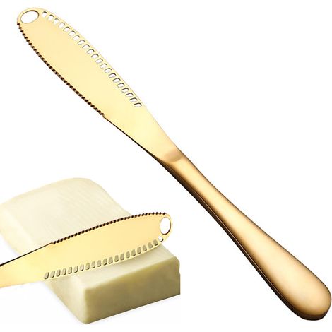 Couteau à beurre en acier inoxydable perforé, ustensiles et outils de cuisine, couteau à beurre facile à utiliser pour le beurre froid (1/5)