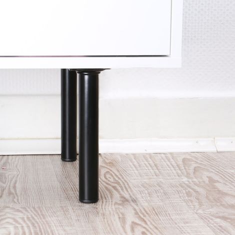 Möbelfuss aus Metall Rund Schwarz ø 30mm Höhe 500mm Möbelstütze Tischbein