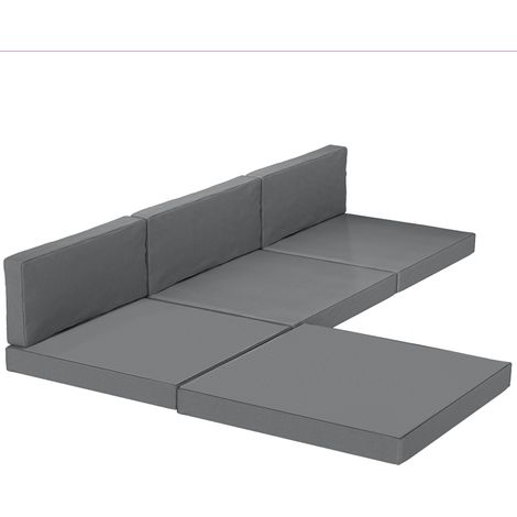 Outsunny 7-Piece Patio Furniture Cushions Water-Repellent 60x60cm, Dark Grey