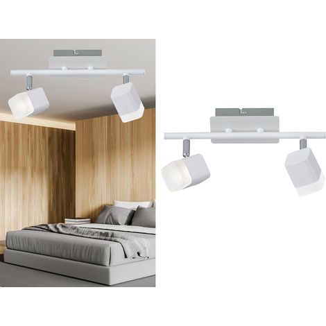 2er SET LED Deckenstrahler 2-flammig Weiß matt, Breite 34cm (1/5)