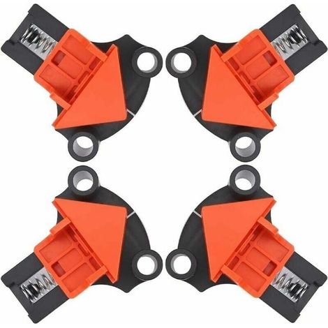 Abrazaderas angulares, tornillos de banco angulares, abrazaderas de ángulo recto de 90 grados, juego de 4 tornillos de banco angulares ajustables para carpintería, abrazadera de soldadura angular (1/5)