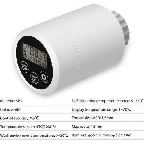 Tête thermostatique,Thermostat Tuya zigbee, micro-vanne de radiateur Thermostat programmable intelligent Commande vocale de radiateur intelligent RSH-RV06 doit être utilisé avec la passerelle zigbee (1/5)