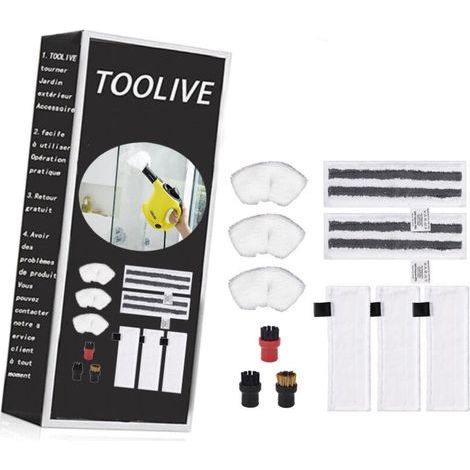 Accessoire pour Nettoyeur Vapeur Karcher Easyfix SC2 SC3 SC4 SC5 Bonnettes Microfibre Lingettes Serpillière Chiffons Brosses à Buse Ronde Pièces de Rechange (1/5)