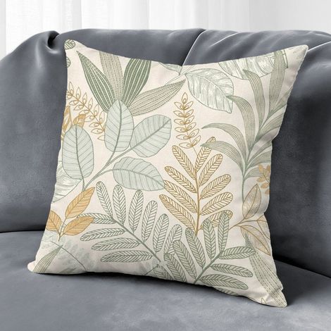 Housse de coussin fleurs papillon printemps, décoration canapé,50×50cm (1/5)