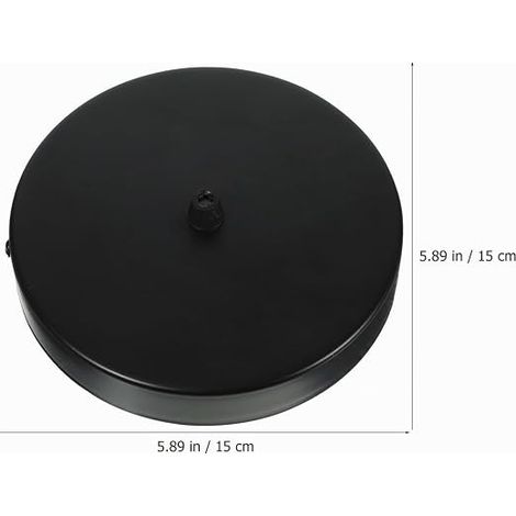 15cm Round Ceiling Plate for Chandelier Ceiling Canopy Black Bracket Hanging Lights Retro Decorative Style (1/4)