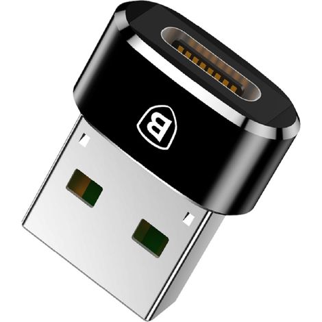 Baseus 3A USB-C auf USB-A Adapter (Schwarz)
