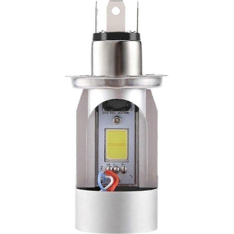 Ampoule de phare LED H4 pour moto, feux de route/croisement, avec feux de jour Angel Eyes, 25 W, 3000 lm, super lumineuse.