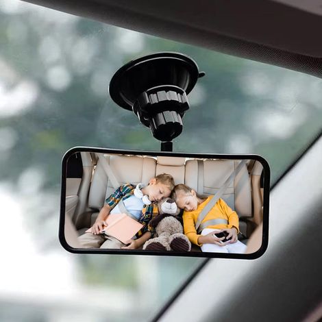Baby-Auto-Rückspiegel, 360° drehbarer hochauflösender Sicherheitsrückspiegel mit Saugnapf, Weitwinkel-Rückfahrkamera, universelle Antivibrationsausführung, vielseitiges kosmetisches Autozubehör.
