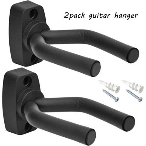 MINKUROW Guitar Hook Guitar Hanger Wall Mount 2 Piezas Para Guitarra Acústica, Guitarra Clásica, Guitarra Eléctrica, Bajo, Ukelele (1/4)
