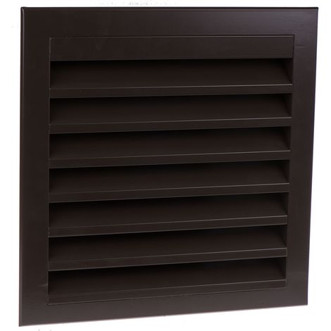 Rs Pro – Grille aération VMC 351 x 351mm – Aluminium marron – Bride de 32mm – Configuration volets parallèles – Pour ventilation esthétique
