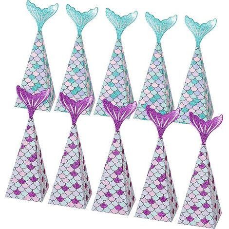Set mit 10 Meerjungfrauen-Gastgeschenkboxen, Meerjungfrauen-Überraschungstüten für Kinder, Meerjungfrauen-Geburtstagstüten (1/5)