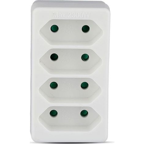 V-TAC Steckdosenleistenadapter mit 4 Frontsteckdosen 2,5 A und Schukostecker, Farbe Weiß (1/5)