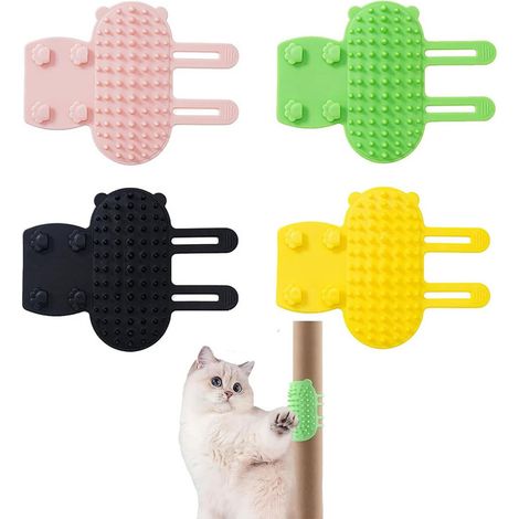 Brosse Auto-Toilettage en Silicone pour Chat Masseur de Coin de Table et Pied de Chaise Peigne de Toilettage Réglable pour Animaux de Compagnie (1/5)