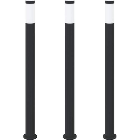 Balizas de luz, 3 unidades, 110 cm, acero inoxidable, IP44 vidaXL