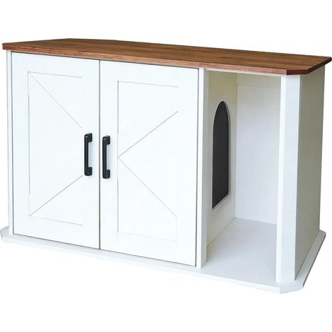 Katzenstreu-Box-Einhausung, stilvolles Design, Zugang durch doppelte Türen, braun (1/2)
