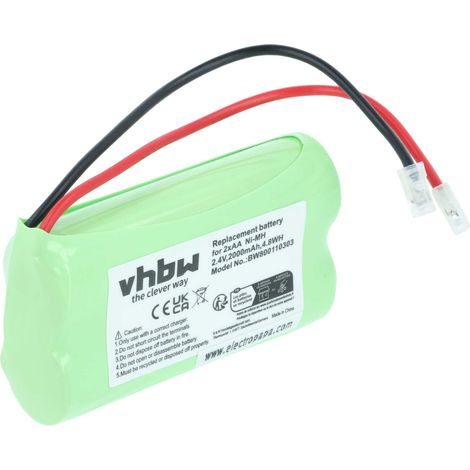 vhbw Batterie pack de 2x AA Mignon pour divers appareils (2000mAh, 2,4V, NiMH)