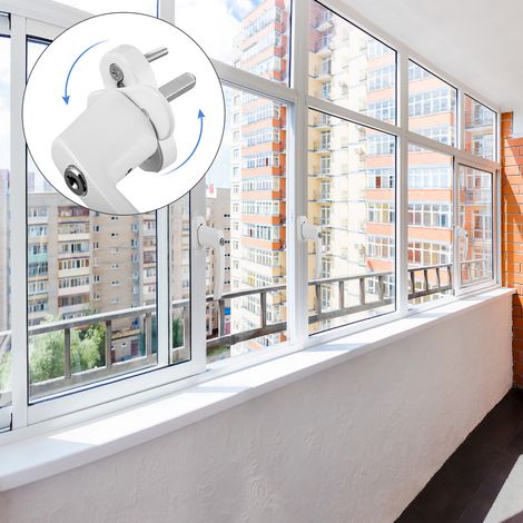 Jiubiaz Fenstergriff abschließbar 4 Stück, weißer Aluminium-Fenstergriff mit 8 Schlüsseln und 8 Schrauben, Stiftlänge 35 mm für Kippfenster