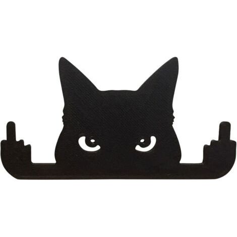 Sculpture de Chat lorgnant Statue de Chat Noir lorgnant Décorations de Chat Noir pour l'arrière-Cour, Ornement de pelouse de Signe de Chat Mignon, décor extérieur de Cour (1/4)