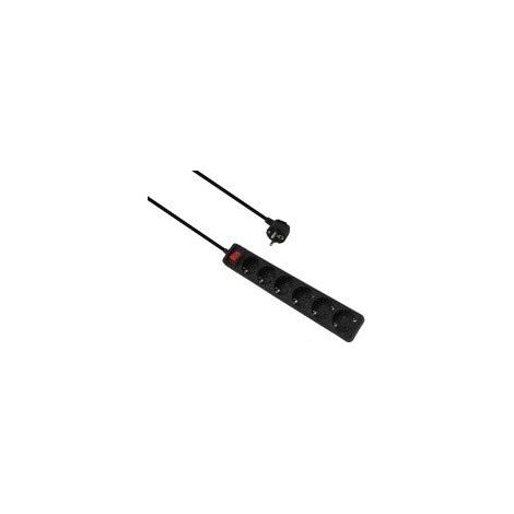 Helos 262809 base múltiple 1,5 m 6 salidas AC Interior Negro