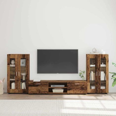 TV Cabinet Set FLORIN 3 pcs 150 x 39 x 30 cm Old Wood vidaXL