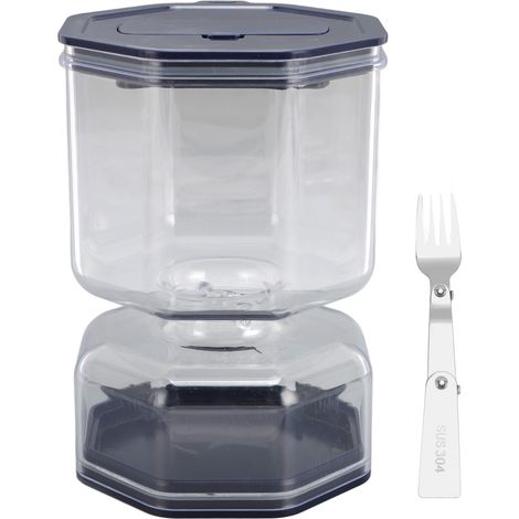 [Bocal à Cornichons] Jar Design Silicone De Cuisine - Bidon Cuisine Rangement Leakage Proof Multifonctionnel Plastic Noir 1L (1/5)