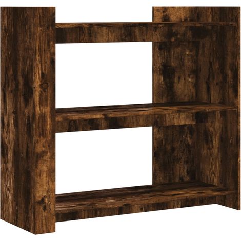 Table console，Table d'appoint，Bout de canapé，Meuble d'entrée chêne fumé 100x35x90 cm bois d'ingénierie