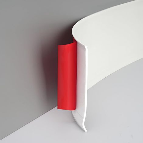 Plinthe Souple Autocollante en PVC - Flexible, Plastique, Blanc - Effet Spatial (10 cm × 12 m) (1/5)