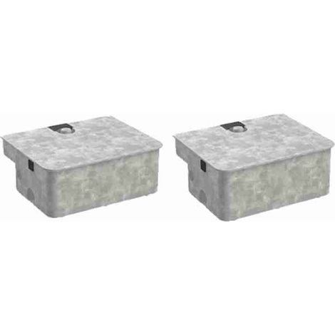 Roger - SET FU101 CAJAS DE CIMENTACIÓN GALVANIZADAS EN CALIENTE SET COMPLETO CON DESBLOQUEOS