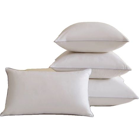 Set di cuscini, fodera in 100% cotone, imbottitura in piuma d'oca, 4 pezzi, 45x45 cm (1/2)