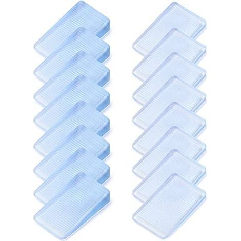 16 x Cales de Meubles Transparent, Cales en Plastique pour Meubles, WC, 2 Tailles (25 mm et 210 mm Hauteur) (1/5)