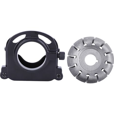 Disque de ponçage bois 12 dents, disque à sculpter avec capot de protection pour meuleuse d'angle, accessoire de travail du bois, affûtage et façonnage, diamètre standard, sécurité renforcée. (1/5)