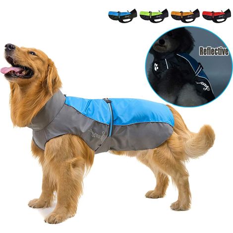 1 Manteau pour chien, imperméable, réfléchissant, réglable, respirant, col haut, taille moyenne et grande (1/5)