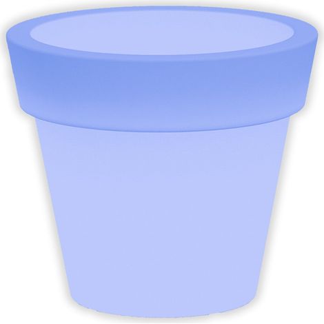 Runde leuchtende Vase Gemma Bright mit LED-Laterne Dekoration 'Made in Italy' für den Außenbereich -Gemma 80 cm / Blau / Mit Kabel