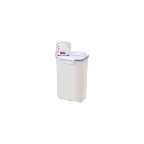 Boîte à riz portable et compacte d'une capacité de 2 kg, en plastique PP hermétique, couleur transparente.-Crezuo