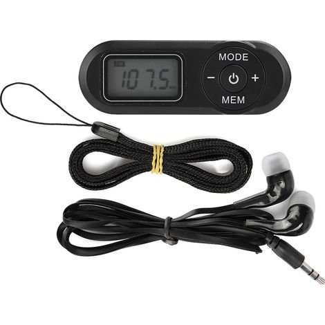Tragbares 1,1-Zoll-Mini-Digitalradio mit DSP, LCD-Bildschirm und Kopfhöreranschluss – Schwarz (1/5)