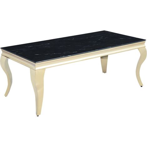 Table basse BAROQUE Gold 120x60x45 cm - Plateau Marbré noir (1/5)
