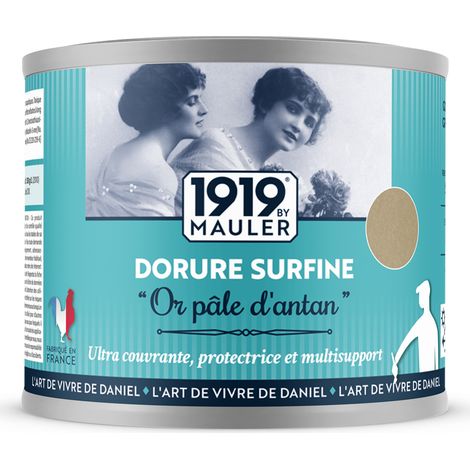 Peinture Dorée, dorure liquide - 0,5L or pâle d'antan - Pigments métalliques véritables - Dorure Surfine 1919 by Mauler