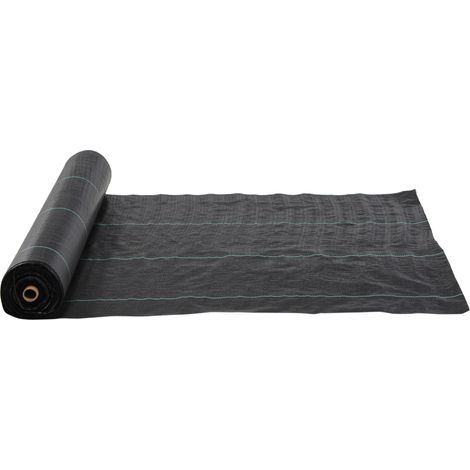 Outsunny Telo per Pacciamare 100x2 m Traspirante e Anti-UV in PP Nero