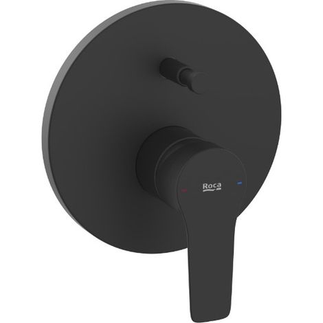 Grifo empotrable para baño - ducha con inversor automático - MONODIN -  Roca  Acabado: Negro mate (1/2)