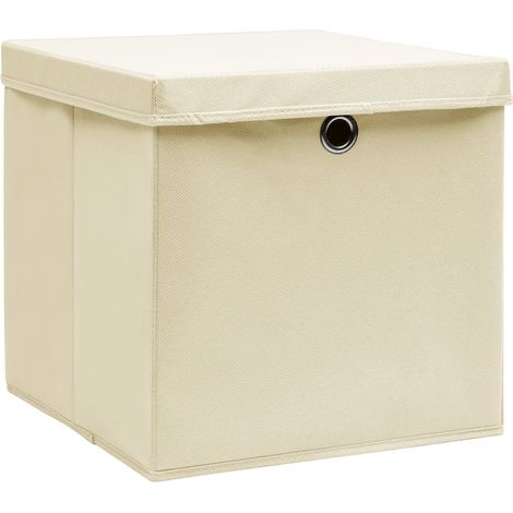 Maison Exclusive - Contenitori con Coperc10 pz 28x28x28 cm Crema