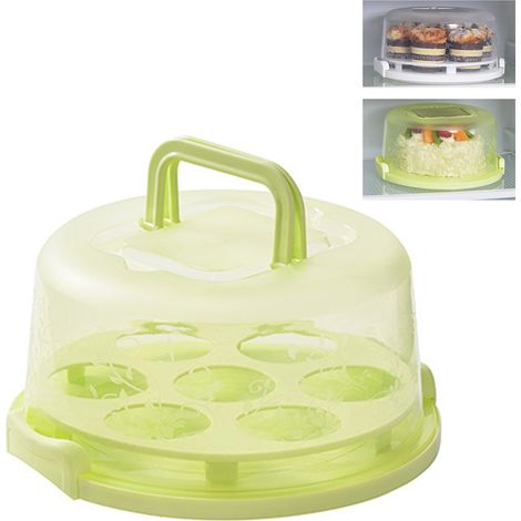 Etagère mit Deckel und Griff – Ständer für Desserts, Cupcakes und Kuchen – Servierplatte mit Boden (1/5)