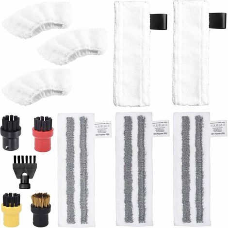 royaluxe -13 Pcs Accessoires pour Nettoy Vap Karcher SC1 SC2 SC3 SC4 SC5, Pieces Detachees Brosse et Chiffons pour Karcher Nettoy Vap Sol (1/5)