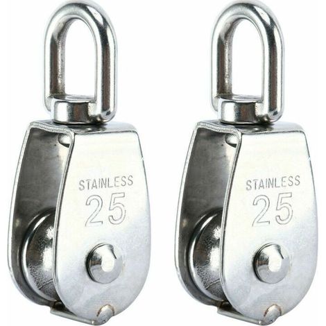 SHINING HOUSE Heberolle, Einzelrolle aus Edelstahl 304, M25 Einzelrolle, Tragfähigkeit 150 kg, 2er-Set (1/5)