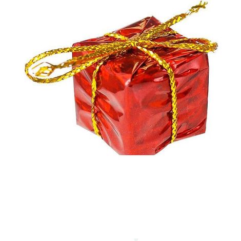 60 mini boîtes décoratives de Noël brillantes - 4 tailles, couleurs assorties, recouvertes de papier métallisé - Boîtes de décoration pour sapin de Noël à suspendre (60 pièces - Assortiment) (1/4)