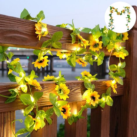 Guirlande Lumineuse Solaire - Guirlande À Feuilles D'érable Et Tournesols - 50 LED - 500 cm - Pour Décoration Intérieure Et Extérieure (1/5)