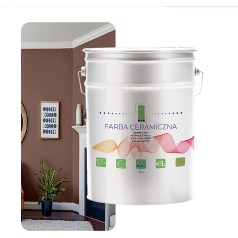 Peinture murale céramique lavable, marron, couleur terre, 5 L, fabricant (1/5)