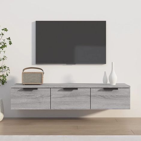 Armoire murale Étagère Murale Meuble de rangement Sonoma gris 102x30x20 cm Bois d'ingénierie 37257 (1/5)