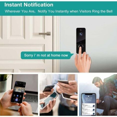 NALOOKAMIC Sonnette Sans Fil avec Caméra,1080P WiFi Visiophone Sans Fil avec Carillon, Prise en Charge de La Vision Nocturne